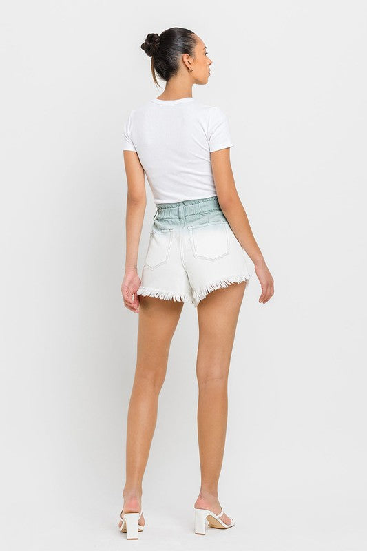 Super High Rise Paperbag Waistband Ombre Shorts