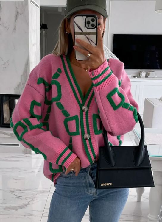 Taylor Pink/ Green Sweater